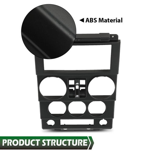 Solid Spare Fit For 2007-2010 Jeep Wrangler Instrument Panel Dash Center Bezel Trim Black