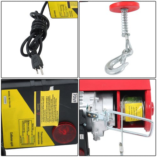Solid Spare 1320lbs Mini Electric Hoist PA600 & Wireless Remote Control 110V Height 20-40ft