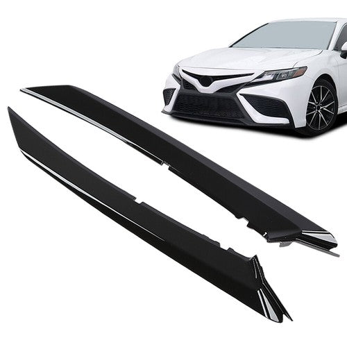 Solid Spare Fit For 18-22 Toyota Camry SE/XSE Front Bumper Headlight Trim Molding Pair