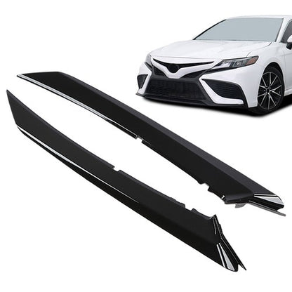 Solid Spare Fit For 18-22 Toyota Camry SE/XSE Front Bumper Headlight Trim Molding Pair