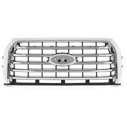 For Ford F-150 F150 2015 2016 2017 Chrome Front Upper Bumper Grille FL3Z-8200-EA