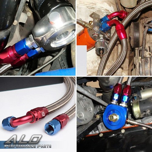 Solid Spare 16Ft AN10 -10AN Fitting Stainless Steel Braided Oil Fuel Hose Line Kit