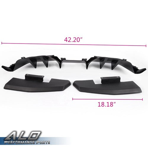 Solid Spare Fit For 2015-2017 Ford Mustang Premium Rear Black ABS Bumper Lip Diffuser Body