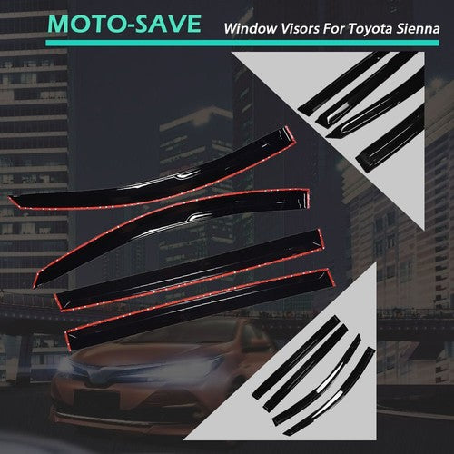 Solid Spare For 04/05/06/07/08/09 Toyota Sienna Acrylic Window Visors Rain Guard Shades