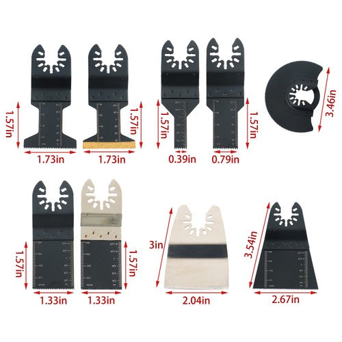 Solid Spare 43 PCS Oscillating Saw Blades, Premium Multitool Kit for Wood/Metal/Plastics