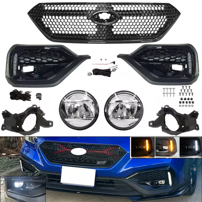 For 2022 2023 Subaru WRX STI LED Turn Signal DRL Fog Bezel Lights & Front Grille