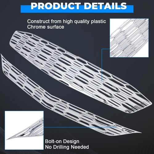 Solid Spare FOR 2016-2018 Chevy Malibu CHROME Snap On Grille Overlay Grill Covers Inserts