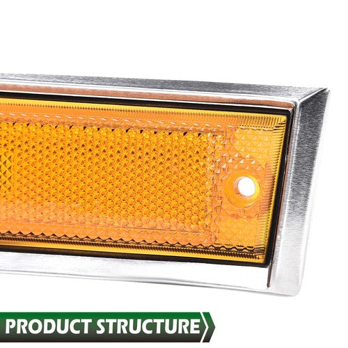 Solid Spare Pair Front Signal Side Marker Lights Amber Fit For 81-91 GMC Chevy Pickup Truck