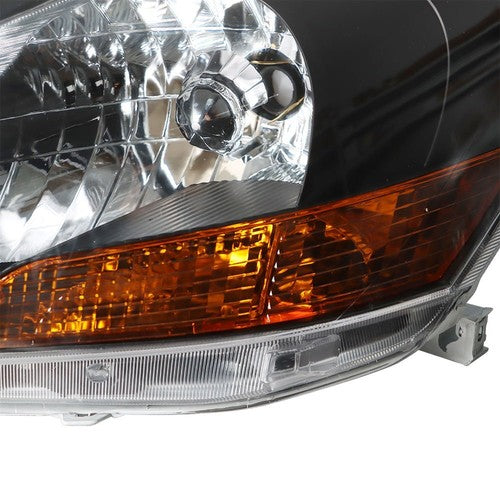 Solid Spare Headlights Headlamps Black Housing Left & Right Side For 2007-2012 Toyota Yaris