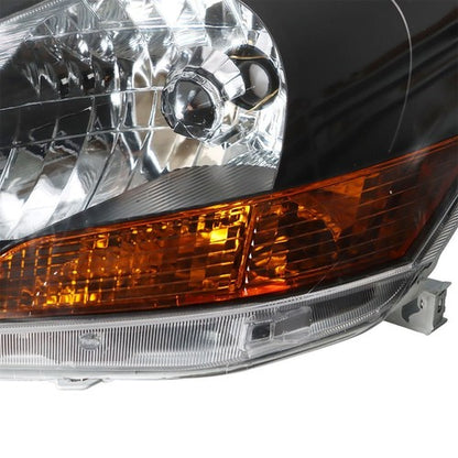 Solid Spare Headlights Headlamps Black Housing Left & Right Side For 2007-2012 Toyota Yaris