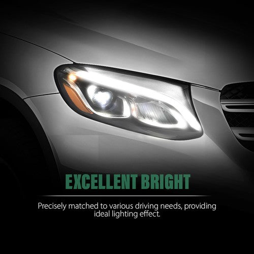 Solid Spare LED Headlight w/o AFS Right Side RH Fit For 16-19 Mercedes Benz GLC-Class