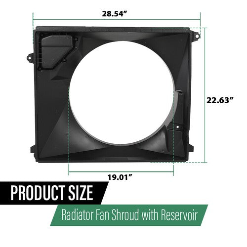 Solid Spare Fit For 16-23 Toyota Tacoma Radiator Fan Shroud with Reservoir TO3110190
