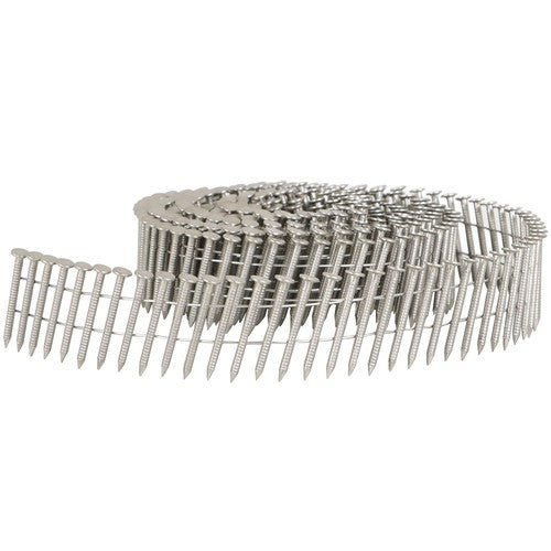 Solid Spare 15 Degree Wire Coil 1-1/4 ×.09 Ring Shank Stainless Steel Siding Nails 1200Pcs