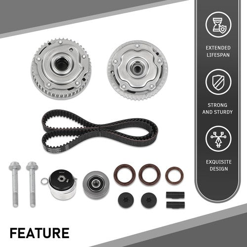 Solid Spare Timing Belt Kit VVT Sprocket Fits 2010-2018 Chevrolet Aveo Sonic Cruze 1.6L 1.8L