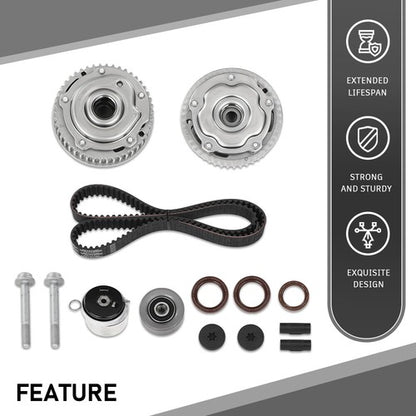 Solid Spare Timing Belt Kit VVT Sprocket Fits 2010-2018 Chevrolet Aveo Sonic Cruze 1.6L 1.8L