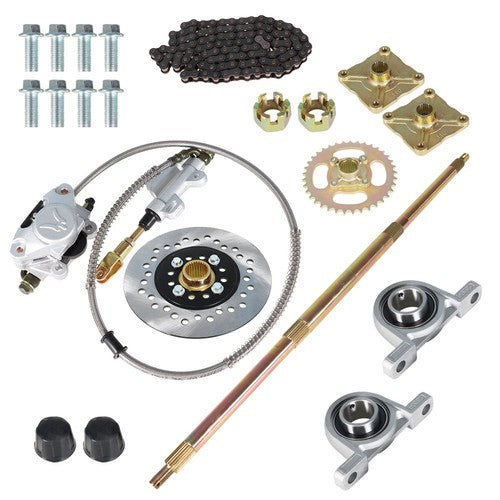 Solid Spare 1"x 32" Go Kart ATV Rear Live Axle Kit Brake Assembly For Drift Trike Go Kart