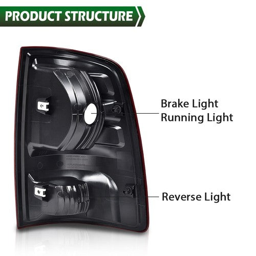 Solid Spare Fit For 2009-2018 Dodge Ram 1500 2500 3500 Tail Lights Lamps Left+Right