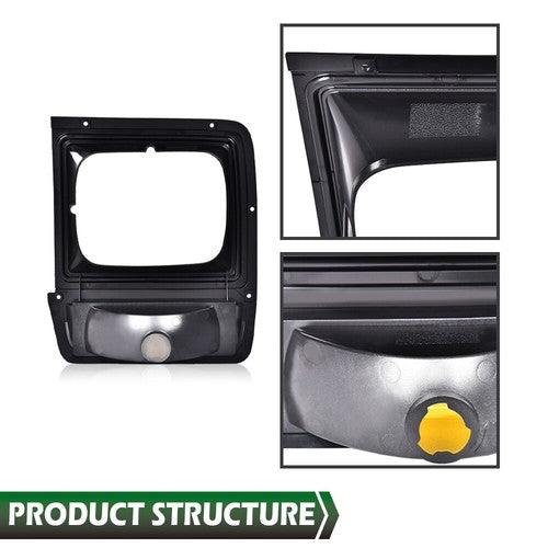 Solid Spare Pair Headlight Bezel Trim w/ Parking Turn Signal Light Fit For Dodge D/W Truck