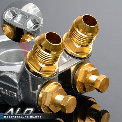 Solid Spare Fit For Oil Filter Cooler Sandwich Plate Adapter AN10 + 80 Deg 176 F Thermostat