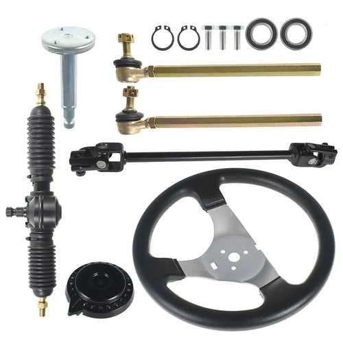 Solid Spare New 110cc Steering Wheel Assembly & Gear Rack Pinion Fit For Go Kart Quad Parts