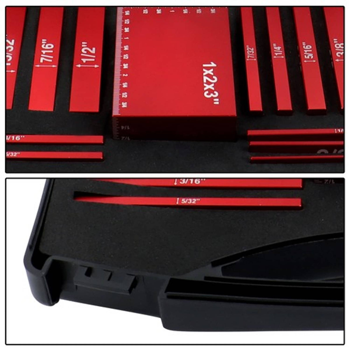 Solid Spare Setup Blocks Woodworking Tools 15-Piece Gauge Block Set with Storage Box