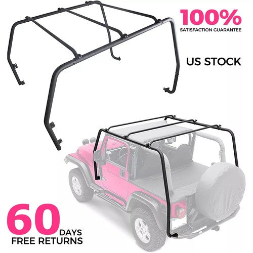 Solid Spare Roof Rack For Jeep Wrangler TJ Rubicon 97-2006 Textured Black Replace For 76713