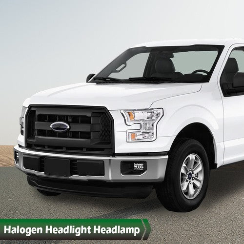 Solid Spare Fit For 2015-2017 Ford F-150 Amber Chrome Housing Headlight Left Driver Side