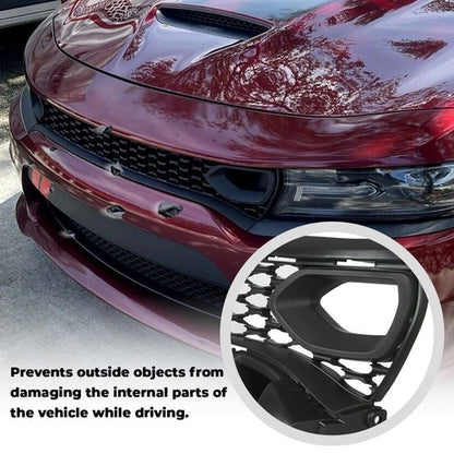 Solid Spare Front Upper Grille Grill With 2 Side Bezels FOR 2015-2023 Dodge Charger SRT GT