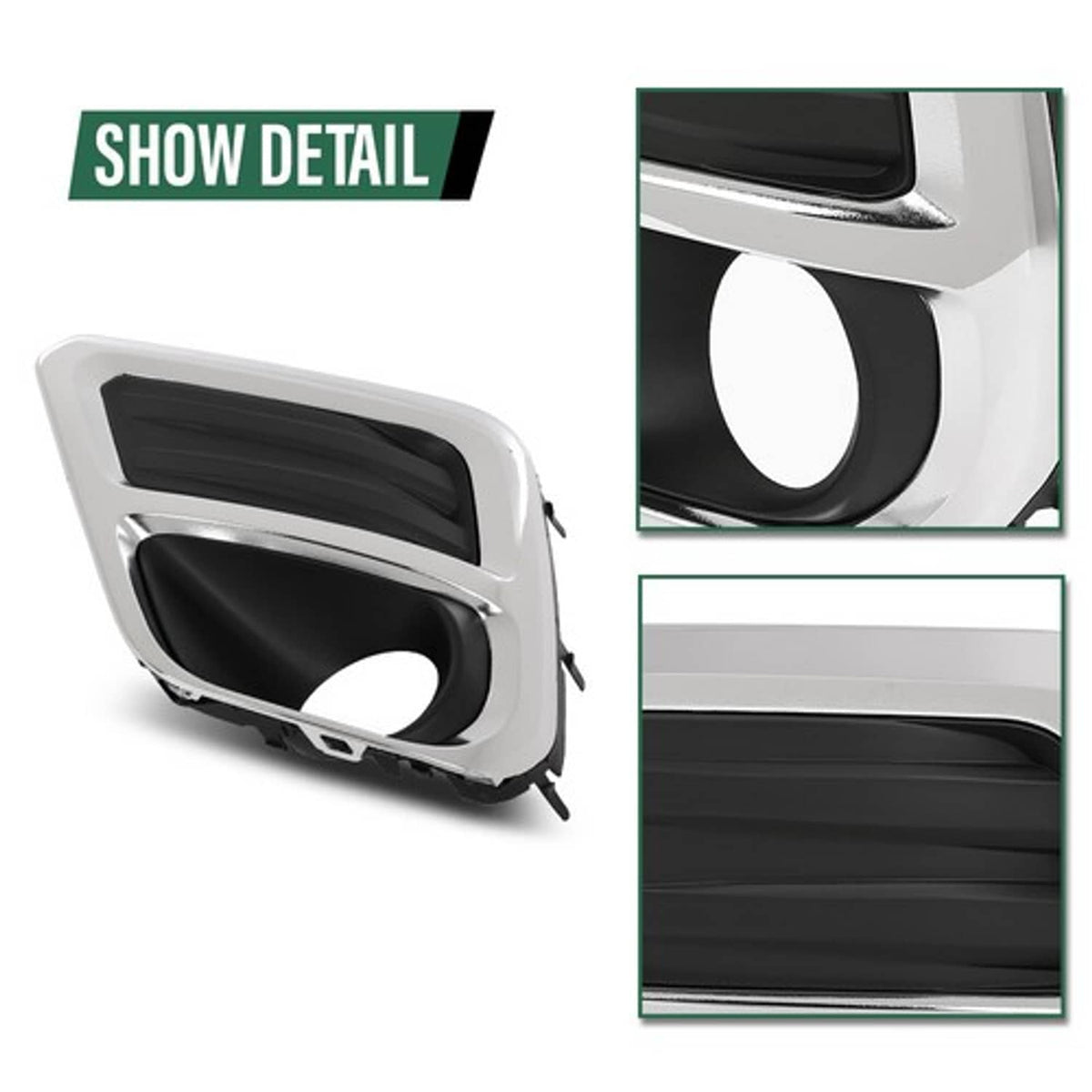 Solid Spare Fit For 2019-2021 Subaru Forester Front Bumper Fog Light Bezel Lamp Trim Left