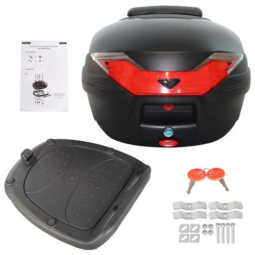 Solid Spare 32L Motorcycle Tour Tail Box Top Lock Scooter Trunk Luggage Storage Carrier Case