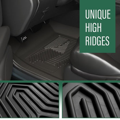 Solid Spare Fit For 19-24 Ram 2500/3500 Crew Cab All Weather TPE Floor Mats Protection Liner