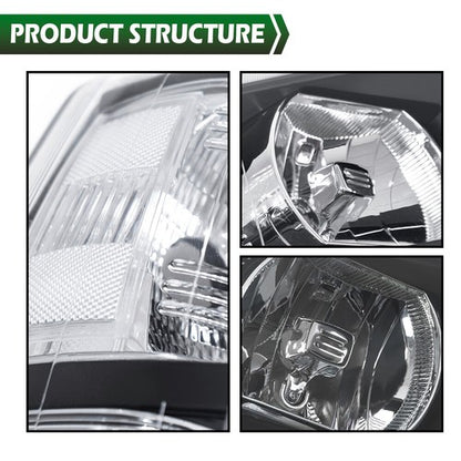 Solid Spare For 2007-2013 Chevy Silverado 1500 2500 HD Black Housing Headlights Left & Right