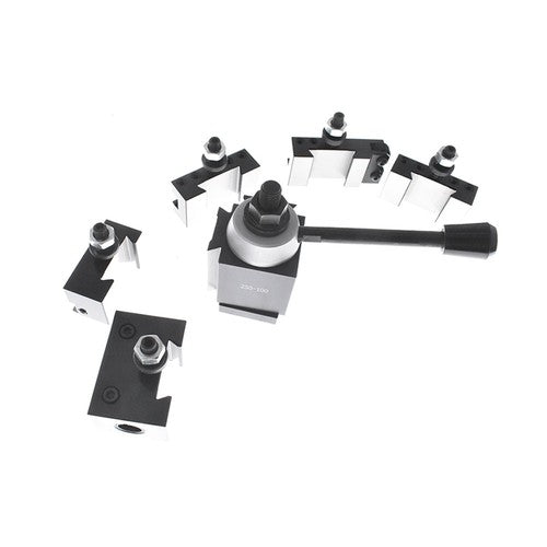 Solid Spare 6Pcs AXA 250-100 Piston Quick Change Tool Post Holder Set For Lathe 6 - 12"
