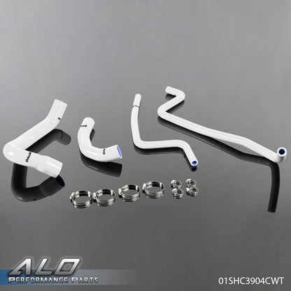 Solid Spare Fit For Jeep 1997-2001 Wrangler TJ 4.0L White Silicone Radiator Hose+Clamps Kit