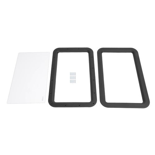 Solid Spare Black RV Entry Entrance Door Window For RV Camper Cargo Truck Trailer