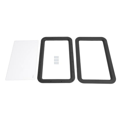 Solid Spare Black RV Entry Entrance Door Window For RV Camper Cargo Truck Trailer