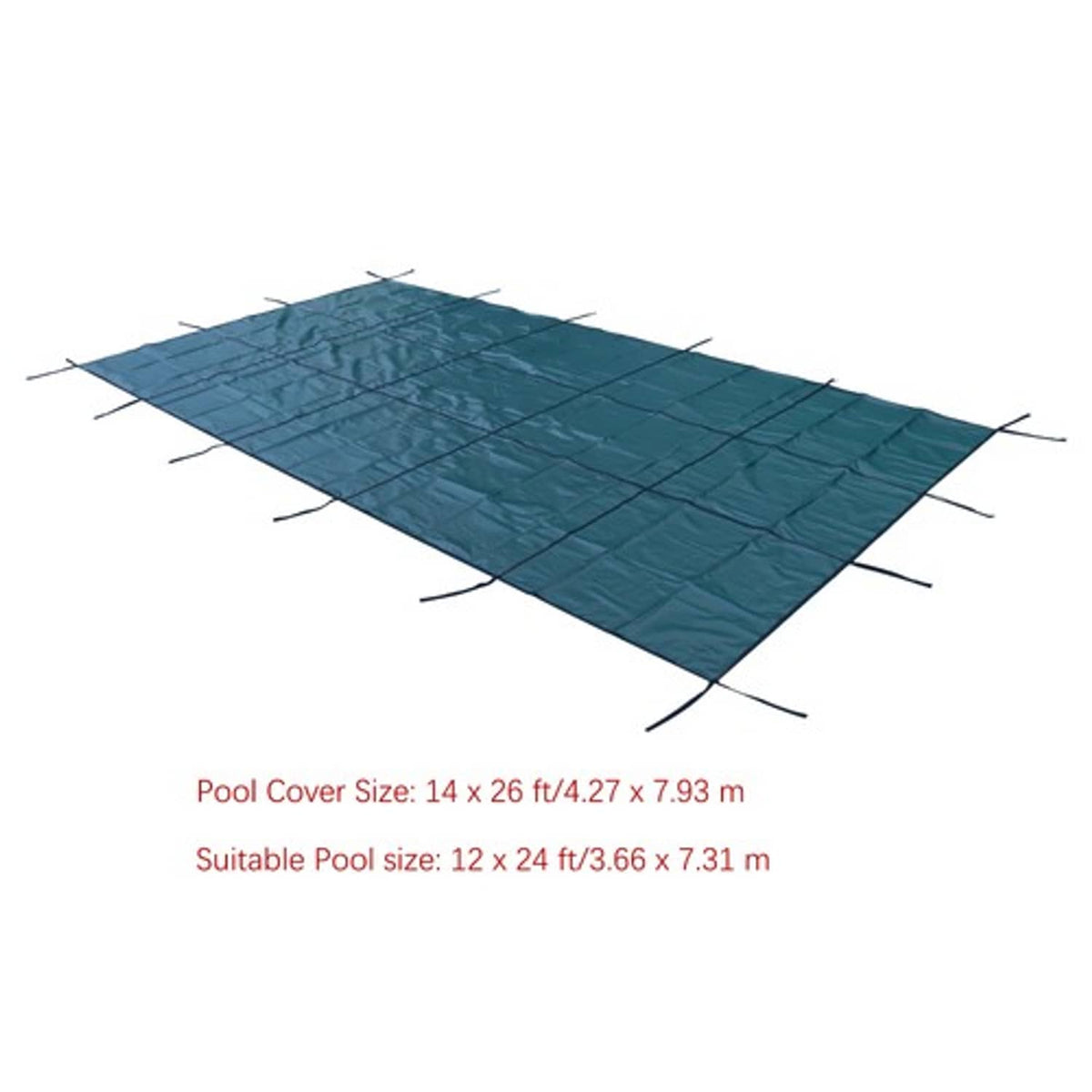 Solid Spare Rectangular Winter Pool Cover Inground Pool Safety Cover Green Fit 12x24ft Pools