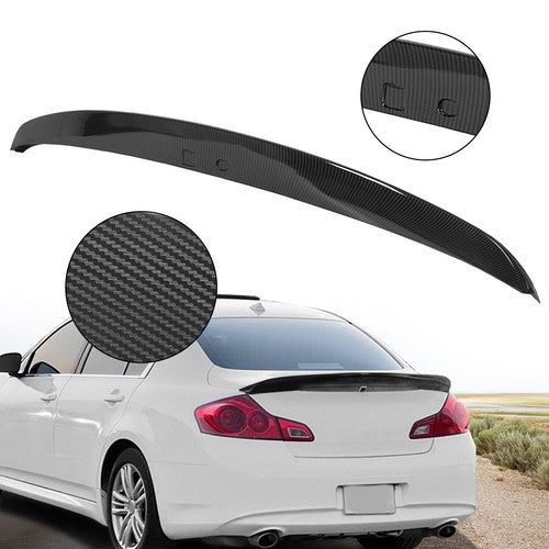 Solid Spare For Infiniti G25 G35 G37 Q40 07-15 2010 JDM Rear Trunk Wing Spoiler Carbon Look