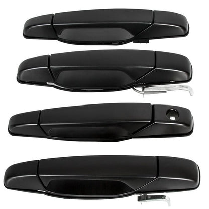 Solid Spare Front & Rear Set of 4 Door Handle Black For Chevy GMC Tahoe Yukon Sierra 2007-14