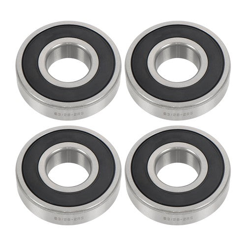 Solid Spare 4Pcs 63/28-2RS Bearings 28×68×18mm Double Rubber Seals Deep Groove Ball Bearing