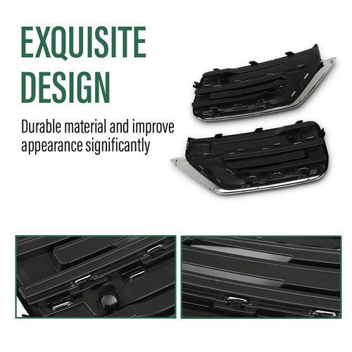 Solid Spare Fit For 2020-2024 Volvo XC90 Front Bumper Insert Fog Light Cover Left+Right