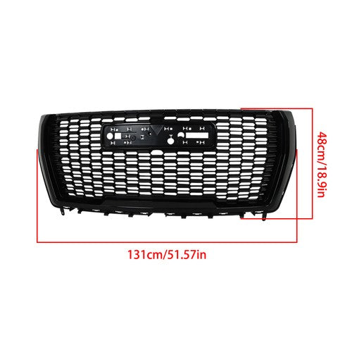 Solid Spare Gloss Black Plastic Bumper Grille Compatible For 2021-23 GMC Yukon&Yukon XL 7pcs