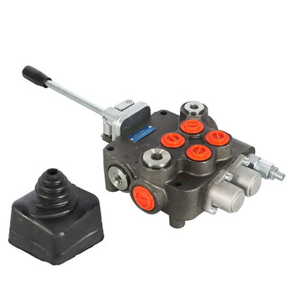 Solid Spare 21GPM 2 Spool w/conversion plug Hydraulic Directional Control Valve w/Joystick