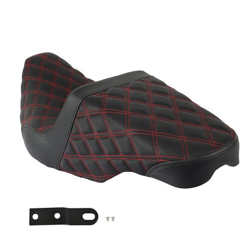 Solid Spare Step-Up Seat For Touring Road King Electra Street Glide Red Lattice Stitch US