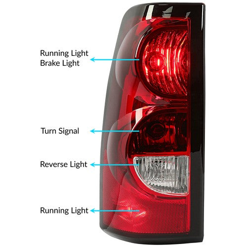 Solid Spare Red Tail Light Taillamp For 2003-2006 Chevrolet Silverado 1500 2500 Left Side