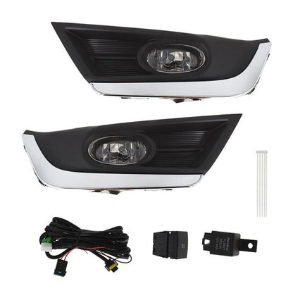 Solid Spare Halogen 3000k Fog Light Assembly w/Bezels For Honda CR-V 17-18 33901-SLE-305