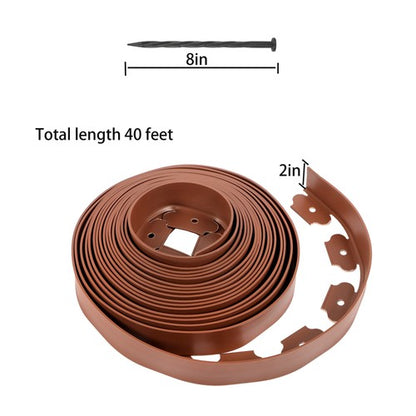 Solid Spare 240FT No Dig Lawn Border L-shaped Lawn Garden Edging Kit W/ 40 Spikes Plastic