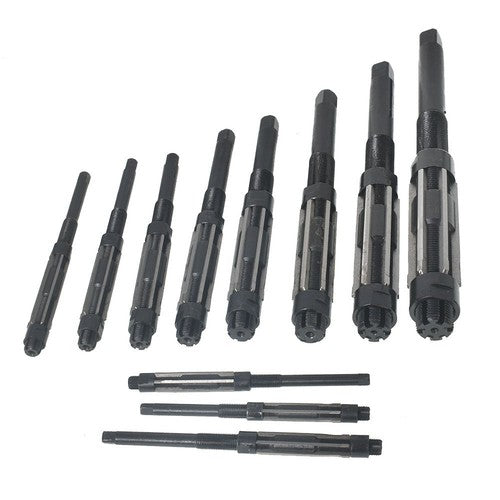 Solid Spare Adjustable 11Pcs Hand Reamers A-K, H4-H14, 15/32 to 1-1/2, HSS 6 Blades