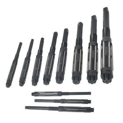 Solid Spare Adjustable 11Pcs Hand Reamers A-K, H4-H14, 15/32 to 1-1/2, HSS 6 Blades