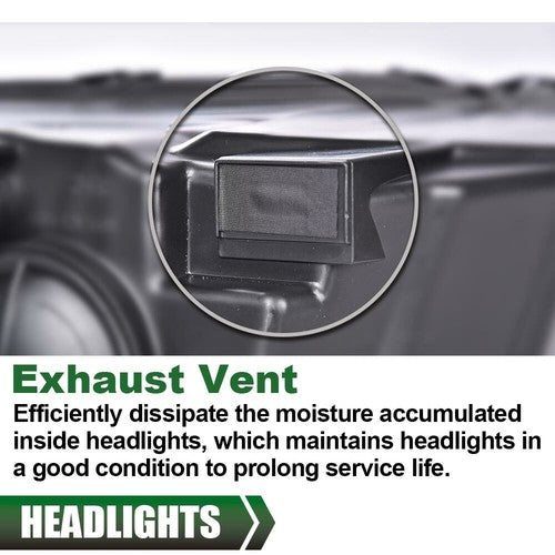 Solid Spare [LED Tube] DRL Fit For 09-18 Dodge Ram 1500 2500 3500 Black Projector Headlights